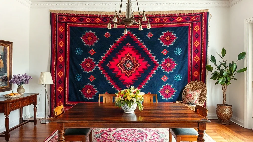 Real-world setting and styling use for How to Hang a Mexican Blanket on the Wall as a Tapestry