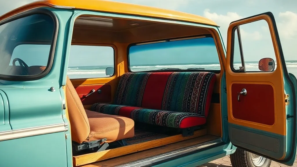 Real-world setting and styling use for Using Mexican Blankets as Classic Truck & Car Seat Covers