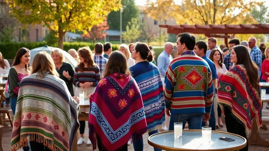 Real-world setting and styling use for Mexican Blankets for Fiesta Parties & Southwestern Weddings