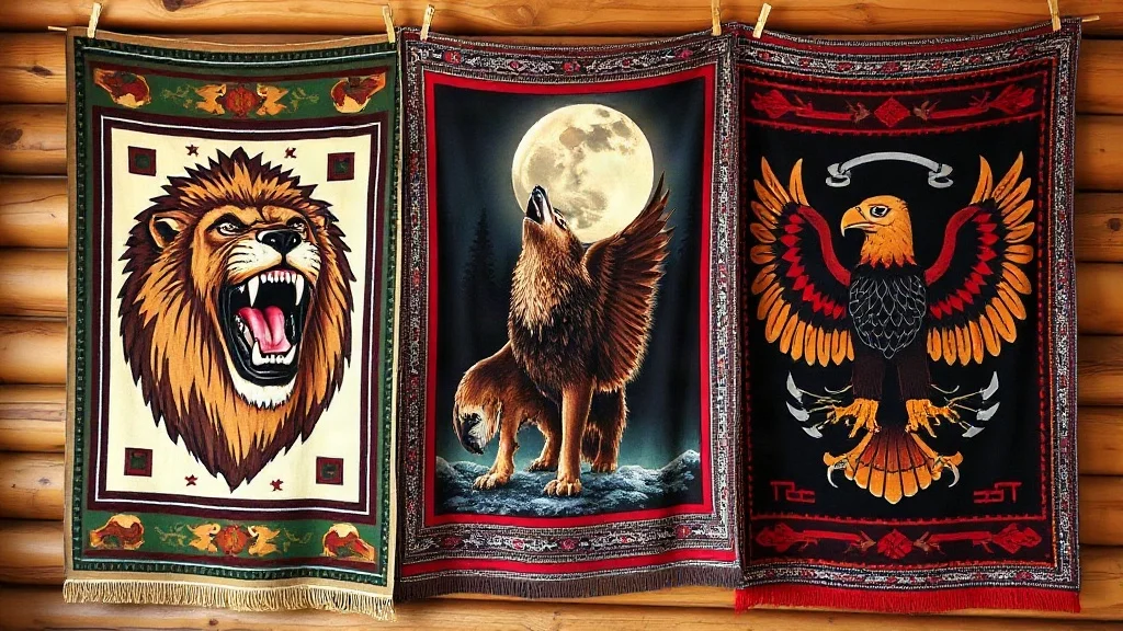 Heavyweight Mexican Animal Blankets: Lion, Wolf, Eagle & Virgin Mary Designs Heavyweight Mexican Animal Blankets: Lion, Wolf, Eagle & Virgin Mary Designs